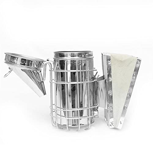 Stainless Steel Bee Hive Smoker with Heat Shield, Beekeeper Dedicated Smoked Bee Beekeeping Equipment (A) - color: A