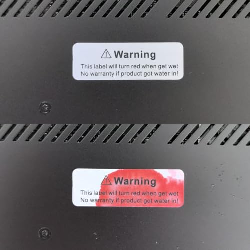 170pcs1.2x0.4 inch Water Sensitive Sticker Turn Red When Got Wet Device Potential Damage Indicator Warranty Void Instruction Liquid Sensor Label - style: 30X10MM