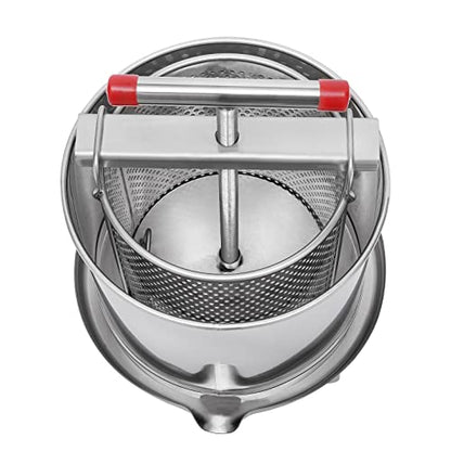 12.6L Bee Honey Press Extractor,Large Stainless-Steel Beeswax Presser Beekeeping Machine,Household Manual Grape, Fruit Juice,WineMaking Equipment