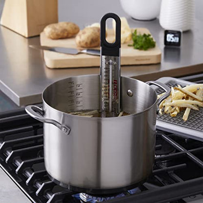 KitchenAid Curved Candy and Deep Fry Thermometer - color: Black, size: TEMPERATURE RANGE: 100F to 400F