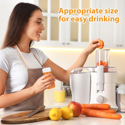 Gerrii 75 Pcs 4 oz Plastic Juice Bottles with Lid Small Reusable Clear Bottles with Caps Containers Bulk, Freezer Safe, Leakproof for Milk Smoothies Drinking Fridge (White) - color: White