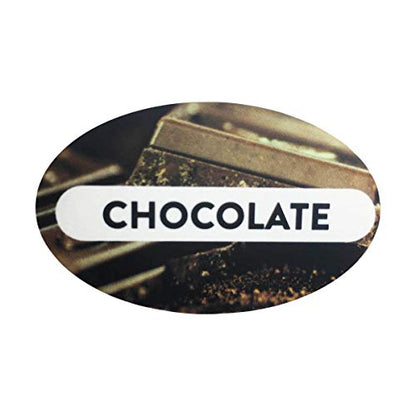 Chocolate Grocery Store Food Labels 1.25 x 2 Inch Oval Shape 500 Total Adhesive Stickers - color: Chocolate