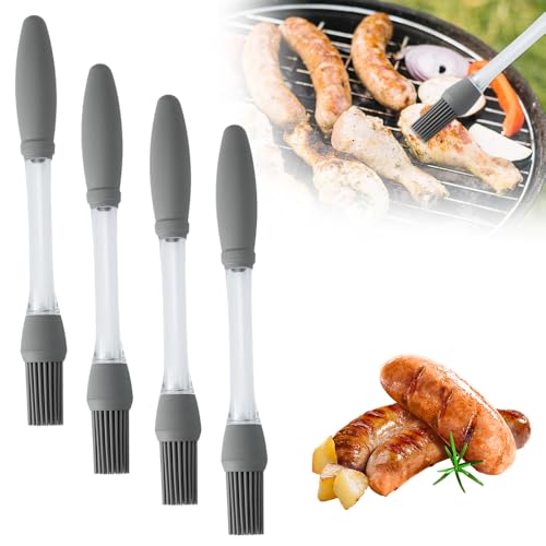Silicone Oil Brush Basting Pastry Brush for BBQ Grilling Baking, 2025 New Heat Resistant Spread Oil Butter Sauce for Cooking, for Kitchen Gadget Home Outdoor Use (4 Pcs) - color: 4 Pcs