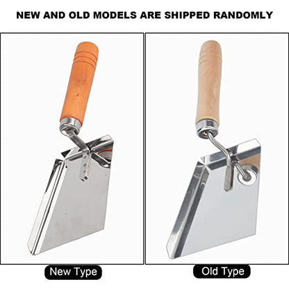 Stainless Steel Beeswax Scraper and Shovel with Wooden Handle for Beekeeping, Hive Cleaning, and Honey Harvesting