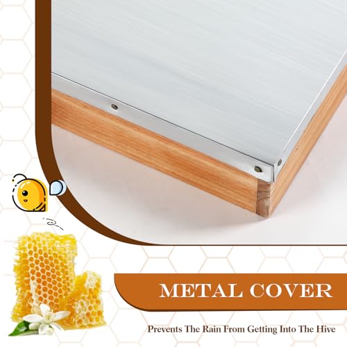 Colingmill 3 Pcs Telescoping Bee Hive Cover 10 Frame Bee Hive Metal Cover for Beekeepers the Rain from Getting into the Part