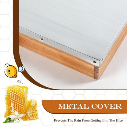 Colingmill 3 Pcs Telescoping Bee Hive Cover 10 Frame Bee Hive Metal Cover for Beekeepers the Rain from Getting into the Part