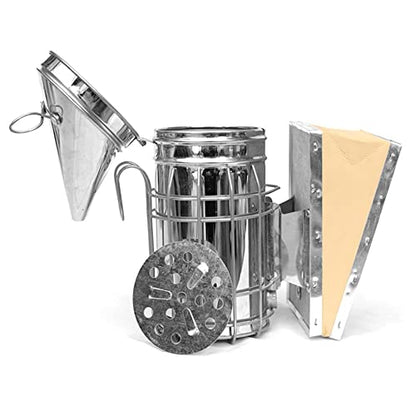 Stainless Steel Bee Hive Smoker with Heat Shield, Beekeeper Dedicated Smoked Bee Beekeeping Equipment (B) - color: B