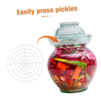 ULTECHNOVO 5pcs Fermenting Weights Round Mesh Press Plates for Kimchi and Pickle Jars Compact Vegetable Press Rack for Flavor Enhancement Easy to Clean Canning Supplies for Sauerkraut and