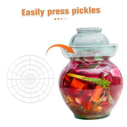 Cabilock 5pcs Vegetable Fermentation Press Rack for Pickling Jars Round Mesh Tamper for Kimchi and Sauerkraut Enhances Flavor and Effortless Pressing