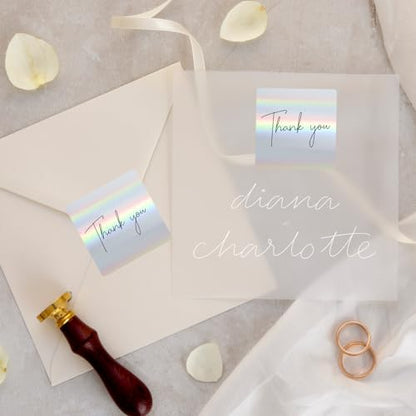 Square Thermal Labels Stickers 3" x 3", Holographic Square Thermal Stickers Labels, Glitter Self-Adhesive Direct Thermals Label for Small Business- Holographic Silver - color: Silver, size: 3 X 3 inch