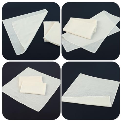 POPETPOP 10pcs Reusable Cotton Cheese Cloths for Straining and Cooking, 20x20 Inch Multipurpose Cheesecloth with Hemmed Edge, Washable and Sturdy Kitchen Supply for Butter, Fruit, and Nut