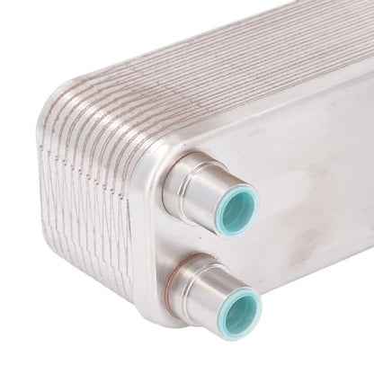 Plate Heat Exchanger Wort Chiller | 304 SS & 99.9% Copper Brazed 4.5MPa for Fast Cooling | Compact Beer Wort Chiller for Home Brewing/Lab/Water | Easy Rinse