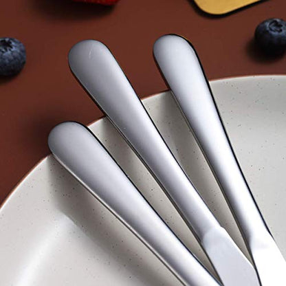 Berglander Dinner Knives Set Of 6, Stainless Steel Shiny Mirror Dinner Knife, Butter Knife Spreader Table Knives Sturdy And Dishwasher Safe - color: A. 6 pieces