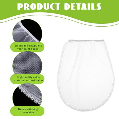 10 Pcs Paint Strainer Bags, 1 Gallon Paint Filter Strainer, Elasticity Opening Strainers Bags Disposable for Paints Bucket & Hydroponics