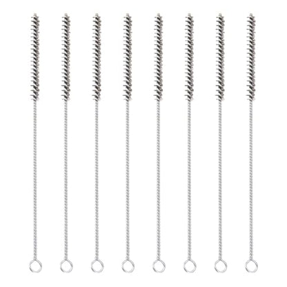 PATIKIL 12" Wire Tube Brush, 8Pcs 0.3" Diameter Stainless Steel Wire Tube Cleaner Pipe Cleaning Supplies for Auto Parts, Bottles, Tubes, Silver Tone - size: 0.3"