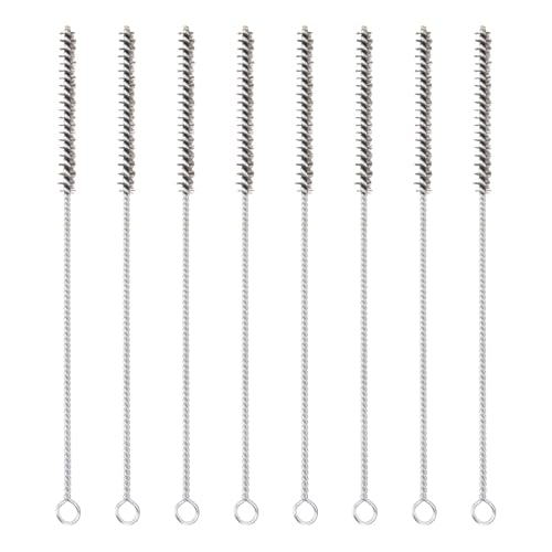 PATIKIL 12" Wire Tube Cleaner, 8Pcs 0.4" Diameter Stainless Steel Wire Tube Cleaner Pipe Cleaning Supplies for Auto Parts, Bottles, Tubes, Silver Tone - size: 0.4"