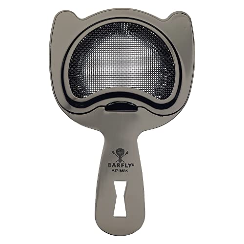 Barfly Fine Mesh Spring Strainer, Black - color: Black