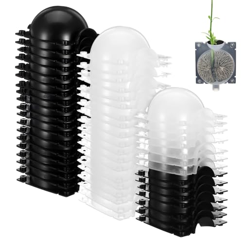 30 Pcs Air Layering Propagation Kit Reusable Half Black Half Transparent Grafting Ball Air Layering Pods Propagation Box Plant Rooting Grafting Box for Plants, Medium