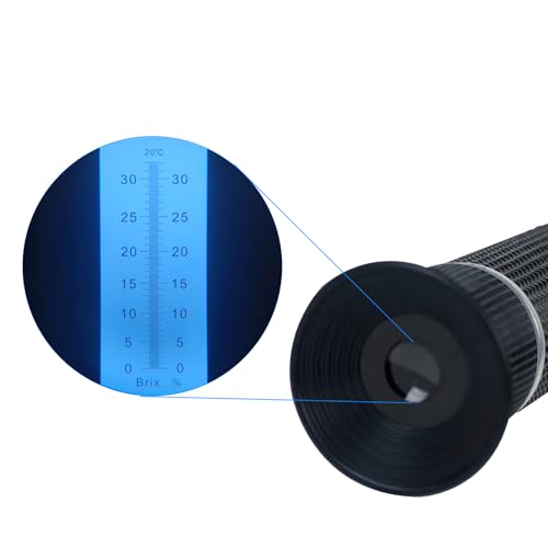 0-32% Brix Meter Refractometer with ATC, brix Refractometer,lab Refractometer forfruit, Fruit Juice,Wine Making - size: 0-32% Brix Meter