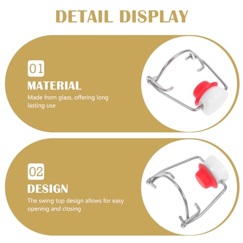 VOSAREA 15pcs Airtight Swing Top Bottle Caps Leakproof Stainless Steel and Silicone Lids for Soda and Beer Bottles Convenient Closure for Freshness