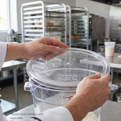 TrueCraftware- Clear Round Polycarbonate Food Storage Container Lid Fits 6 and 8 Qt. Round Containers Replacement Lid for Meal Prep Kitchen Pantry Commercial Restaurant - size: Lid - Fits 6&8qt