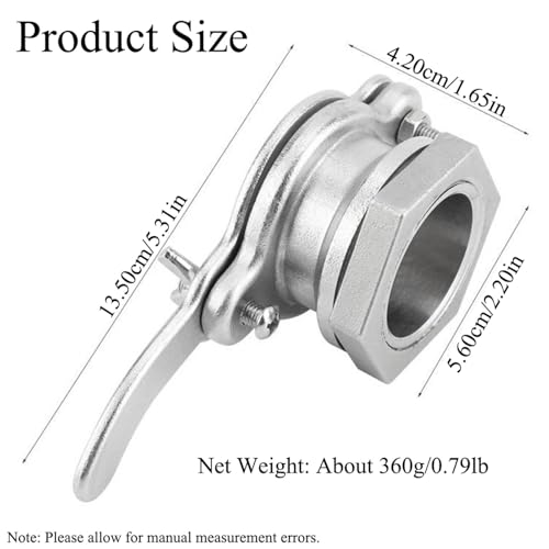 SEIWEI 1 Pack Honey Valve Tool Stainless Steel Honey Gate Honey Bucket Accesories Beekeeping Tool for Honey Extractor Bottling Pail, Easy to Install