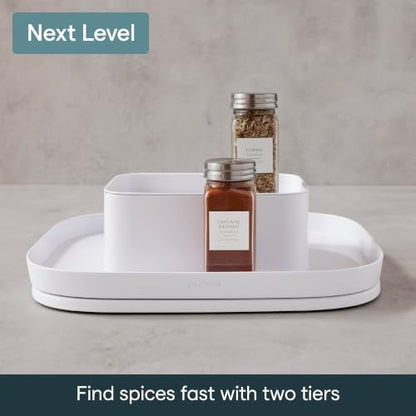 YouCopia MagicTrack Spice Turntable, 2-Tier Rectangle Lazy Susan Organizer - size: Spice Turntable