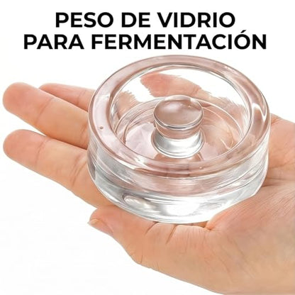 Mason Jar Fermentation Lid - Wide Mouth Pouring & Storage, Glass Weights for Home Kitchen