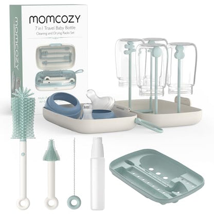 Momcozy KleanPal Pro 120 Tablets & 7-in-1 Silicone Bottle Brush Cleaning Kit
