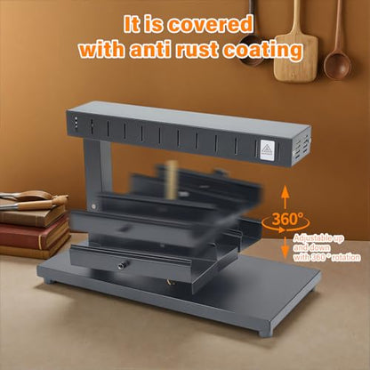 KOOTEN Raclette Cheese Melter Commercial Electric 2 Sink Cheese Wheel Maker Multi-Function Cheese Warmer Machine Height and Angle Adjustable(Dual Bracket)