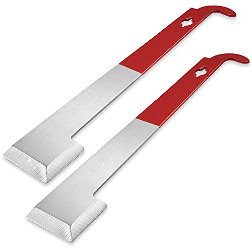 Honey Keeper 2-Pack Stainless Steel J Hook Bee Hive Tool, 10-1/2 inch Frame Lifter and Scraper, Beekeeping Equipment