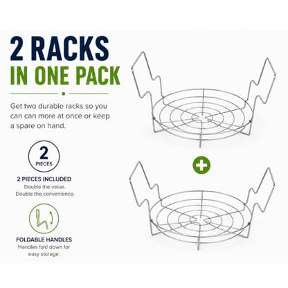 Supa Ant 2 Pack Canning Rack for Stock Pot (12 in.) Stainless Steel Canning Jar Rack with Handles – Water Bath Canning Rack Supplies Kit for Mason Jars – For Water Bath Canning Only - style: 2-Pack Canning Rack with Handles