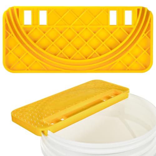 Uncapping Tank Holder, Fit in 5 and 6 Gallon Bucket Honey Uncapping Tank Holder, Beekeeper Flat Honey Shelf for Hive Cleaning Tool, Plastic Honey Bucket Scraper Tool