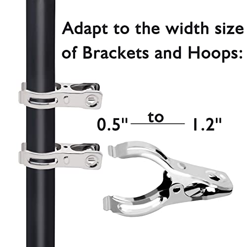 BESTEEL Upgraded 100 PCS Garden Clips, Greenhouse Clamps 100% Stainless Steel Heavy Duty Greenhuose Clips for Netting - Strong Grip to Hold Down Shade Cloth or Plant Cover on Garden Greenhouse Hoops - size: 100PCS