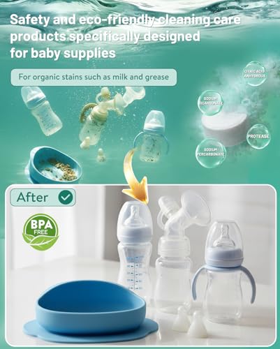 120PCS Bottle Washer Tablets Compatible with Baby Brezza, Momcozy ,Grownsy & All Brands, Detergent Tablets for Bottle Washers, Detergent Cleaning Tablets for Baby Bottles, Deep Cleans Milk Residue - size: 1 Count (Pack of 120)