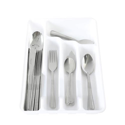 Gibson Home Aston 45-Piece Stainless Steel Flatware Set with Tray and Serving Utensils – Silverware Service for 8 - size: Service for 8 w/ Serving Utensils (45pcs)