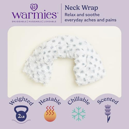 warmies Microwavable Neck & Shoulder Wrap - Targeted Heating Pad for Shoulder Relief - Versatile Heat Pack & Cold Therapy - Weighted Lavender-Scented Neck Warmer - 2 lb, Snowy - color: Snowy