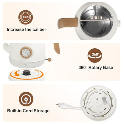 1.2L Electric Gooseneck Kettle with thermometer, Tea Kettle for Boiling Water, Gooseneck Electric Kettle for Coffee & Tea - color: 1.2L