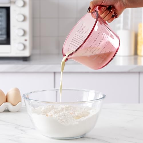 COOK WITH COLOR Glass Measuring Cups - Ideal for Cooking and Baking, Purple - color: Purple