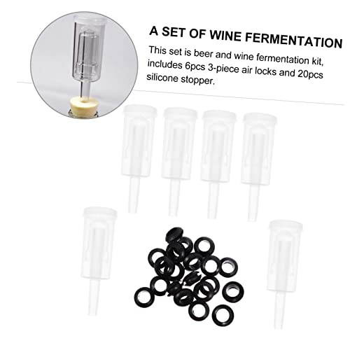 3-Piece One-Way Silicone Fermentation Stopper Set Air Locks for Home Brewing Compatible Wine Making Easy to Use Sturdy and Reliable