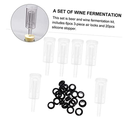 3-Piece One-Way Silicone Fermentation Stopper Set Air Locks for Home Brewing Compatible Wine Making Easy to Use Sturdy and Reliable