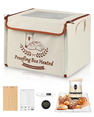 Coco Bird Bread Proofing Box with Window & 50oz Sourdough Starter Kit - Precise Temp Control (55-133°F) Fermentation Station with Large Glass Jar, Professional Sourdough Making Kit