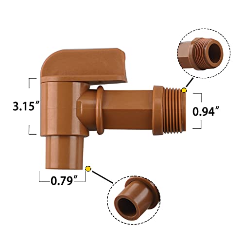 Plastic Handle Drum Faucet 5 Gallon jug Spigot Barrel Faucett for Plastic or Steel Oil Drum or Water Container 3/4” by MUGLIO 2 Pack - size: 2 Pack