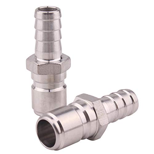 DERNORD Stainless Steel 1/2" Barb Male Quick Disconnect Homebrewing Connector Sanitary Fitting Pack of 2 - size: Barb