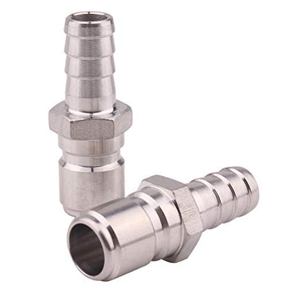 DERNORD Stainless Steel 1/2" Barb Male Quick Disconnect Homebrewing Connector Sanitary Fitting Pack of 2 - size: Barb