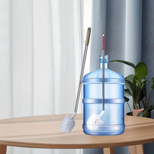 4 Pcs Water Bottle Brushes for Cleaning, 28.7'' and 25.5'' Stainless Steel Long Handle Brush for Cleaning 1 to 5 Gallon Buckets, Bendable Replaceable Head