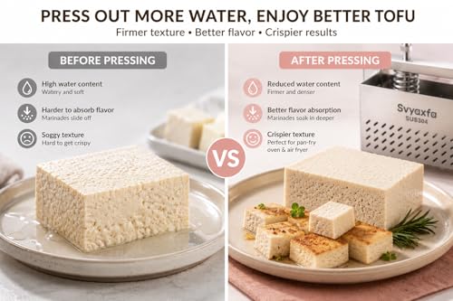 Tofu Press Stainless Steel, 304 Stainless Steel Paneer Maker & Cheese Press with Drip Tray, Adjustable Pressure Tofu Presser for Firm & Extra Firm Tofu, Dishwasher Safe, BPA FreeFood Strainer(6.6*4.7) - size: 6.6*4.7