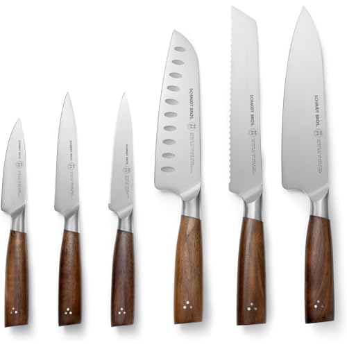 Schmidt Brothers - Delta Series - 7-Piece Walnut Knife Set, High-Carbon Stainless Steel Cutlery with Natural Walnut Knife Block - color: Delta