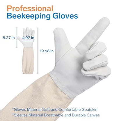 Bee Suit - Beekeeping Jacket for Men & Women - Beekeeper Jacket with Beekeeping Gloves and Veil Hood -Shallow Coffee - size: XX-Large