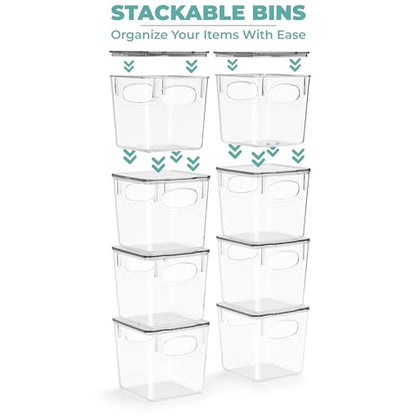 Sorbus Small Plastic Storage Bins - Kitchen Organization, Pantry & Refrigerator Bins (2 Pack) - size: Small, style: 2 Pack